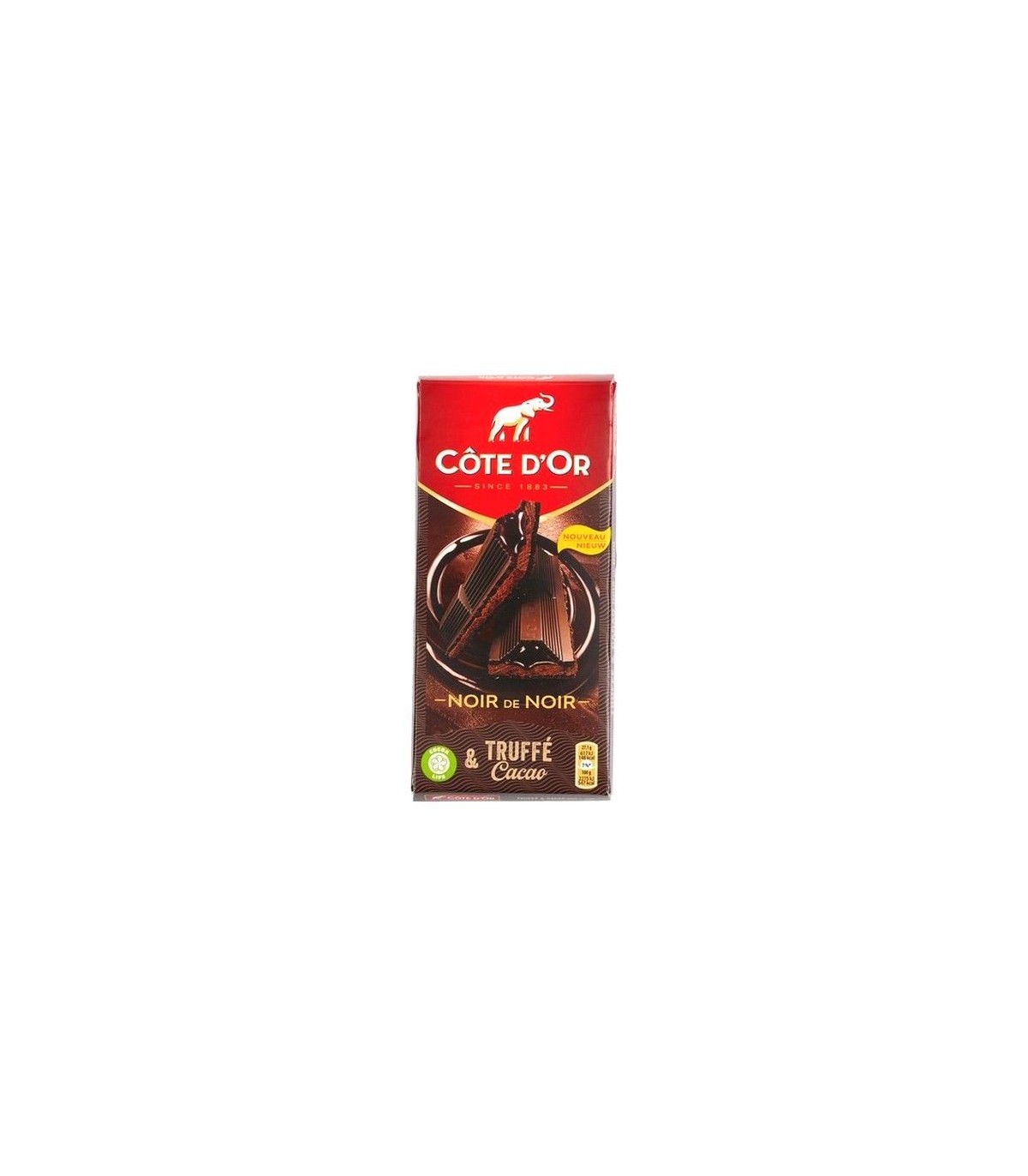 Côte d'Or tablette noir truffé cacao 190 gr CHOCKIES