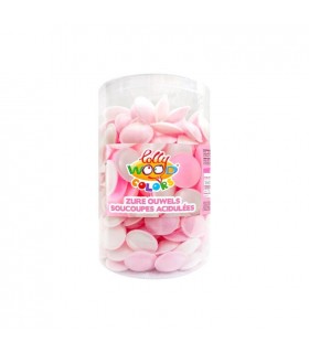 Lollywood pink - white acidulated flying saucers 325 gr