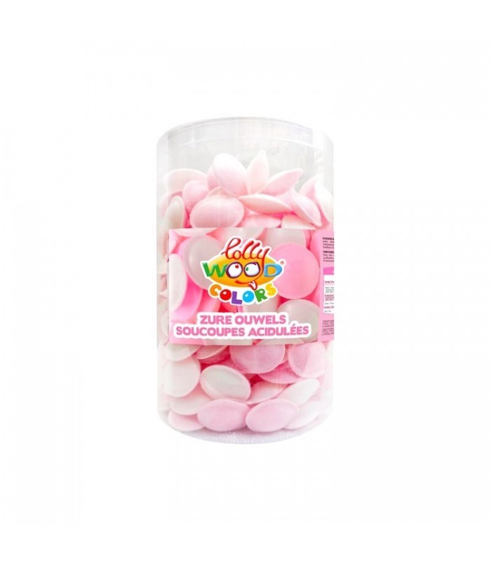 Lollywood pink - white acidulated flying saucers 325 gr
