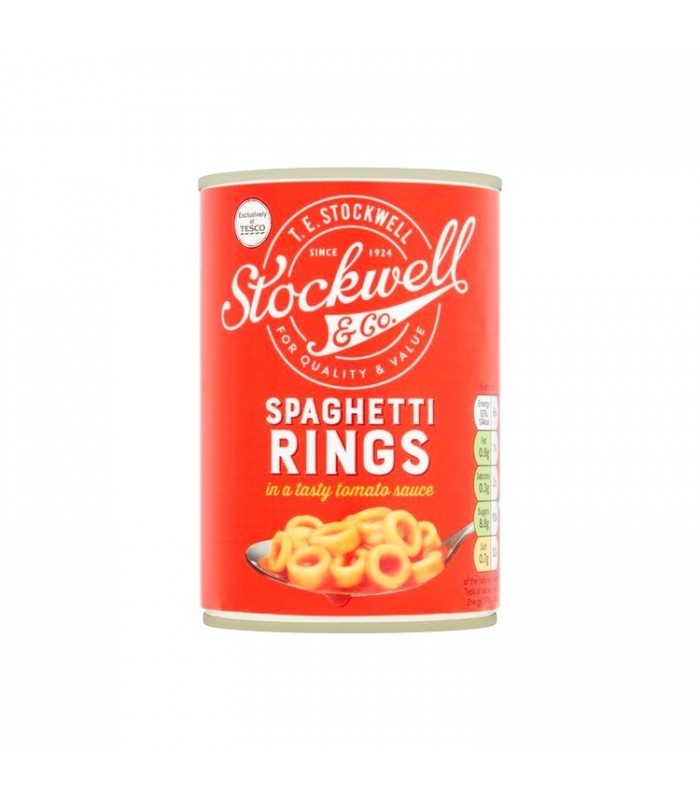 Stockwell & Co spaghetti rings in tomato sauce 410 gr