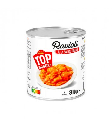 Top Budget ravioli sauce tomate 800 gr