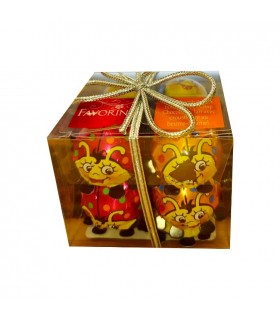 L - Favorina 16 ladybug figurines crispy milk caramel butter 100 gr