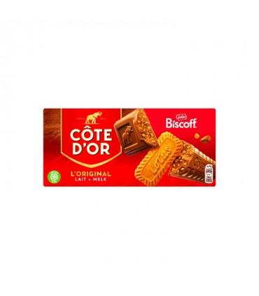 D - Côte d'Or Originele melkchocolade Lotus Biscoff 2x 190 gr