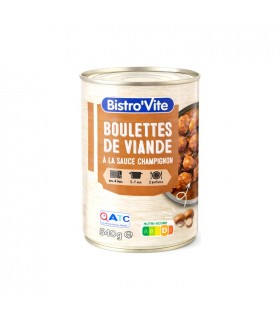 A - Bistro'Vite boulettes viande sauce champignon 540 gr
