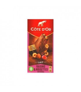 Côte d'Or lait raisins noisettes entières 180 gr CHOCKI