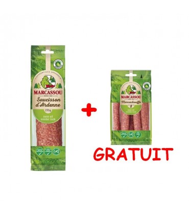 Marcassou saucisson sans ail 270 gr + 1 Marcachouffe GRATUIT