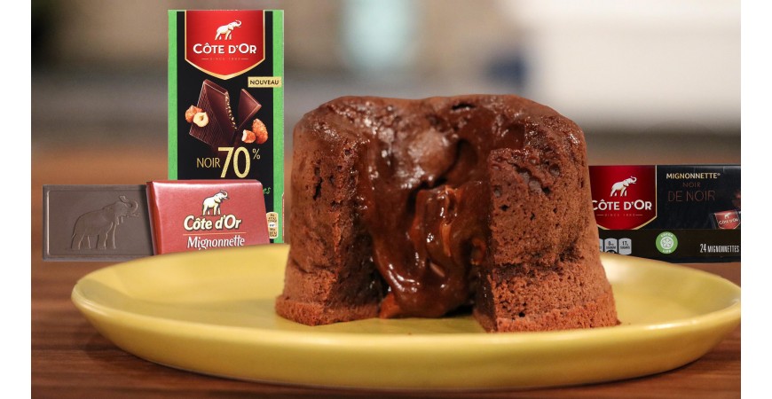 Recette de fondant au Chocolat Côte d'Or (au choix : Lait, Noir ou Arômes variés)